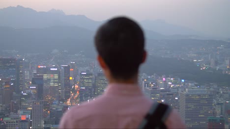 Mann-Mit-Blick-Auf-Seoul