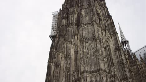 Panning-Down-Cologne-Cathedral-Spire-4K