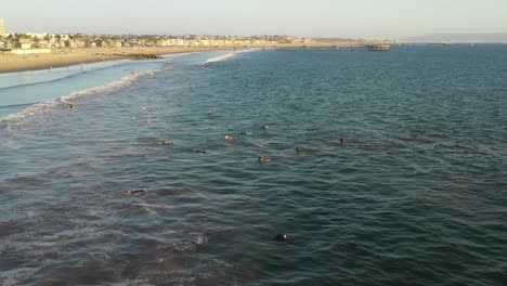 Surfistas-nadando-en-el-mar