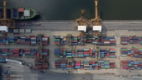 Flying-Over-Shipping-Container-Port