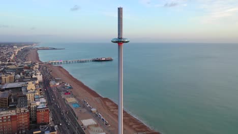 Brighton-Coastline-desde-el-aire-4K
