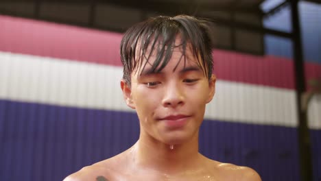 Muay-Thai-Boxer-Dripping-Water