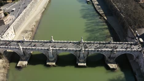 Aerial-Shot-Of-Sant-Angelo-Bridge