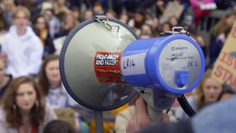 Megaphone-Being-Used-In-A-Protest