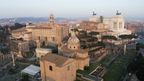 Orbit-Shot-Of-Roman-Temples-And-Church