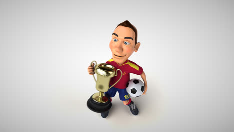 Lustiger-Fußballspieler-Mit-Trophäenanimation