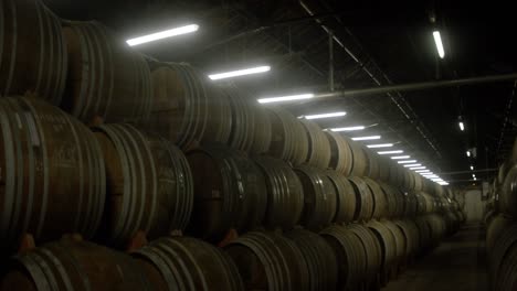 Stacked-Whisky-Casks-in-Warehouse