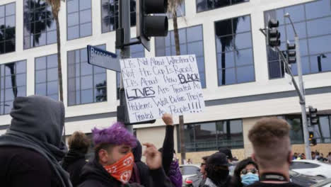 Hollywood-Demonstrant-Mit-Anti-Rassismus-Schild