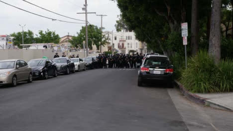 Hollywood-Straßen-Während-Des-Protests-Von-Der-Polizei-Blockiert