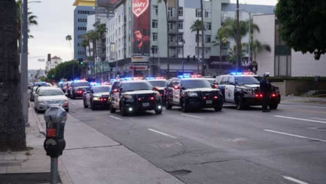 Hollywood-Statische-Polizeiautos-Blockieren-Straße