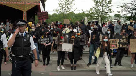 London-Police-Walking-Through-Peaceful-Protest-BLM