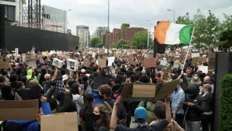 Große-Menge-Londoner-Blm-Demonstranten-Stehen-Und-Jubeln