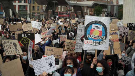 BLM-London-Protestors-Chanting-and-Holding-Signs