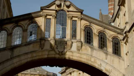 Low-Angle-Shot-of-Hertford-College-Bridge-of-Sighs-In-Oxford