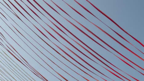 Low-Angle-Shot-Looking-Up-at-Celebratory-Ribbons-Against