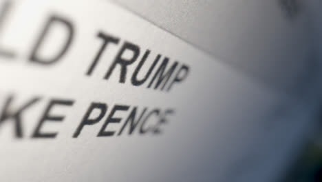 Tracking-Close-Up-of-Donald-Trump-Name-on-US-Election-Ballot-Paper