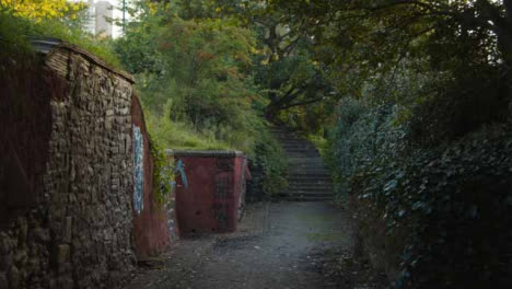 Tracking-Shot-Through-a-Secluded-Path-In-Bristol-