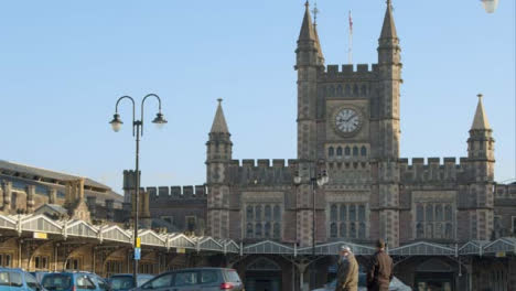 Wide-Shot-of-People-Standing-In-Front-of-Bristol-Temple-Meads-Station