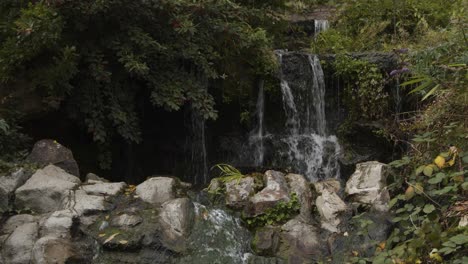 Close-Up-Shot-of-Waterfall-On-Rocks-In-Bristol-England