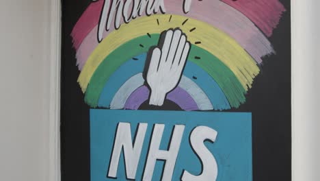 Close-Up-Shot-of-Hand-Drawn-Chalk-Thank-You-NHS-Sign