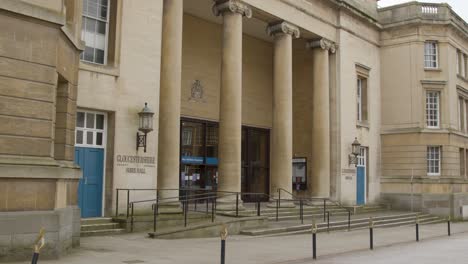 Tracking-Shot-of-Shire-Hall-In-Gloucester