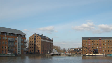 Tracking-Shot-Along-Industrial-Gloucester-Docks-