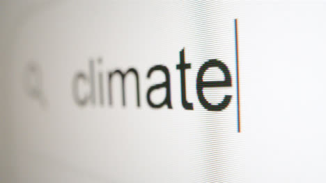 Extreme-Nahaufnahme,-Die-Klimakrise-In-Der-Google-Suchleiste-Eingibt
