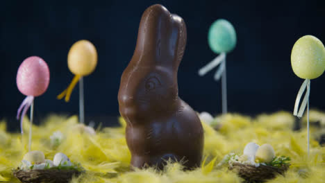 Sliding-Shot-Pulling-Away-from-a-Chocolate-Easter-Bunny