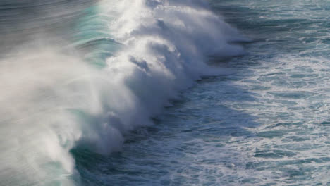 Long-Shot-of-Waves-Crashing-On-Shores-of-Uluwatu-Coast