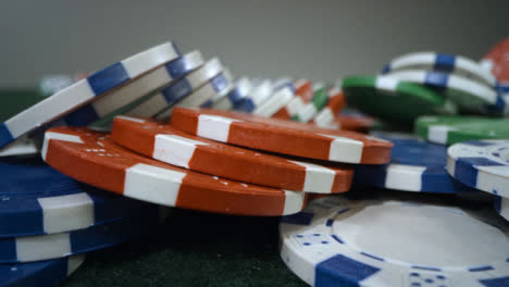 Sliding-Extreme-Close-Up-Shot-Passing-Over-a-Pile-of-Poker-Chips