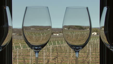 Ontario-Canada-vineyard-view-through-wine-glasses