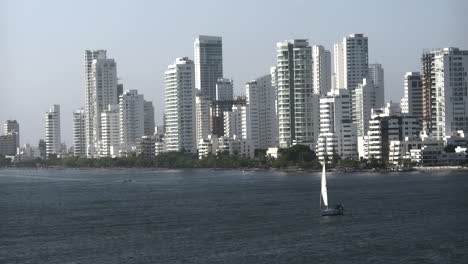 Colombia-Cartagena-sailboat-and-skyline.mov