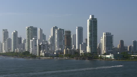 Colombia-Cartagena-skyline-passing-by.mov
