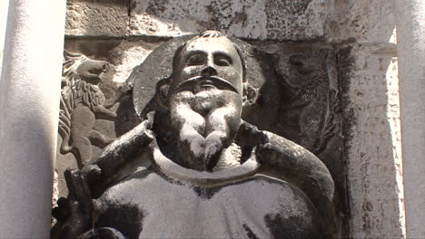 Split-Croatia-zoom-on-carving-of-bearded-man