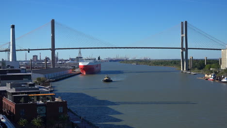 Savannah-River-and-bridge-with-tug-boat