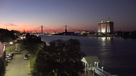 Savannah-Georgia-view-of-river-after-sunset