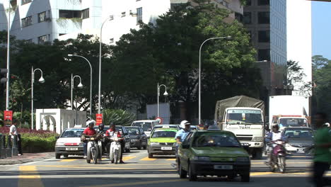 Kuala-Lumpur,-Malasia,-Calles-Con-Tráfico.