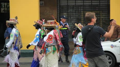 Lima-Peru-festival-dancers-walk-by