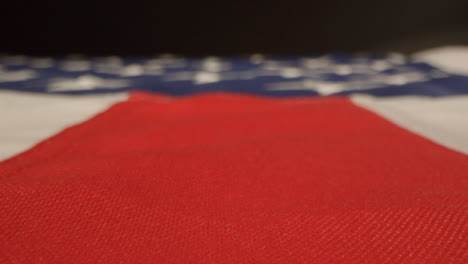 Sliding-Extreme-Close-Up-Shot-Over-the-United-States-of-America-Flag