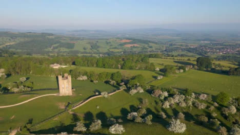 Drone-Shot-Orbiting-Around-Cotswolds-Broadway-Tower