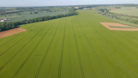 Drone-Shot-Flying-Over-Countryside-Agricultural-Field-