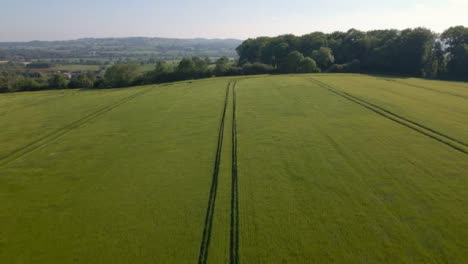 Drone-Shot-Passing-Over-a-Countryside-Agricultural-Field-