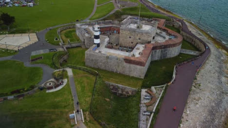 Drone-Shot-Orbiting-Around-Southsea-Castle-Part-2-of-2