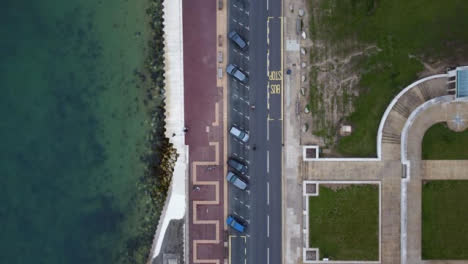 Drone-Shot-Looking-Down-and-Tracking-Coastal-Road-Part-1-of-2