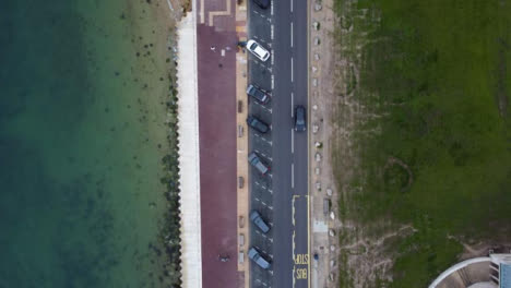 Drone-Shot-Looking-Down-and-Tracking-Coastal-Road-Part-2-of-2