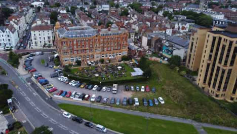 Drone-Shot-Orbiting-Southsea's-Queens-Hotel-