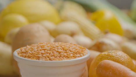 Close-Up-Shot-of-Bowl-of-Lentils