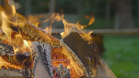 Close-Up-Shot-of-Marshmallow-Toasting-On-Campfire