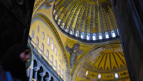 Low-Angle-Shot-of-Hagia-Sophia-Dome-