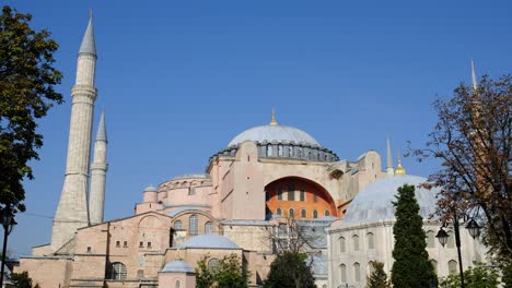 Low-Angle-Shot-of-Hagia-Sophia-Mosque